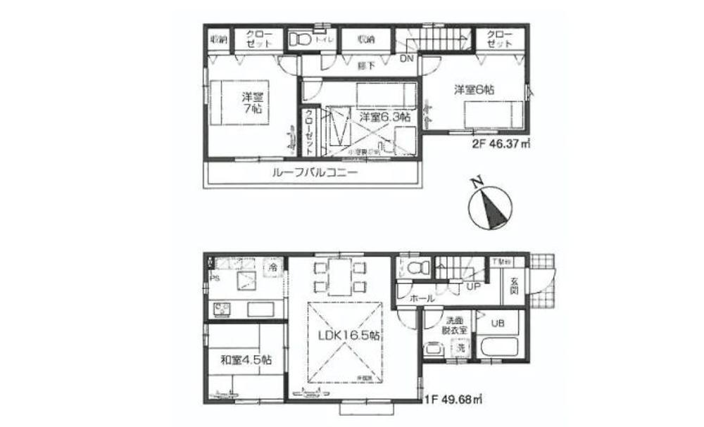 Floor plan. Price 58,800,000 yen, 4LDK, Land area 100.01 sq m , Building area 96.05 sq m