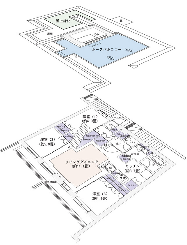 Interior. "Aozora Terrace" plan (conceptual diagram)