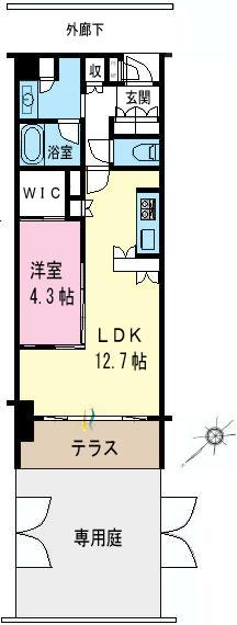 Floor plan. 1LDK, Price 31,800,000 yen, Occupied area 42.78 sq m