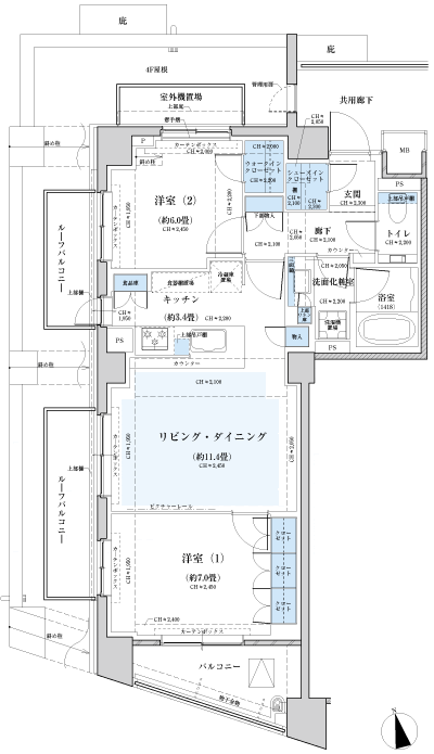 Floor: 2LDK + WIC + SIC, the occupied area: 65.13 sq m, Price: 58,880,000 yen, now on sale