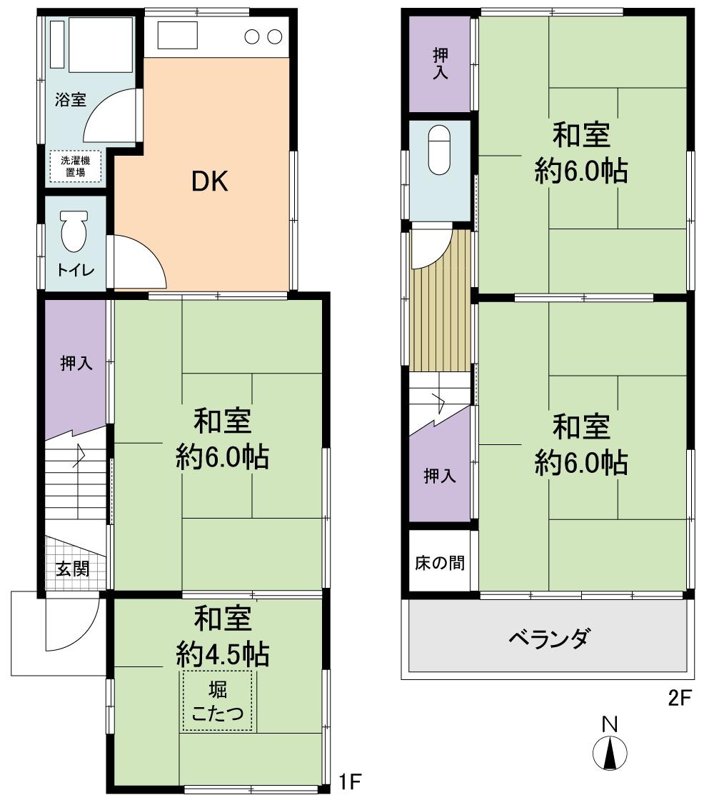 Floor plan. 29 million yen, 4DK, Land area 45.36 sq m , Building area 43.92 sq m