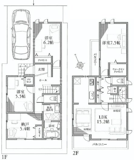 Floor plan. (C Building), Price 61,800,000 yen, 4LDK, Land area 100.05 sq m , Building area 98.53 sq m
