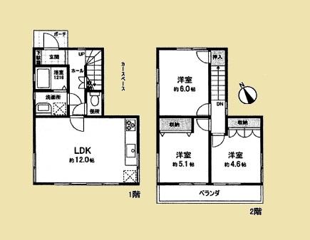 Floor plan. 42 million yen, 3LDK, Land area 69.34 sq m , Building area 56.12 sq m