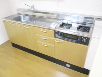 Kitchen. Two-burner gas stove installation Allowed