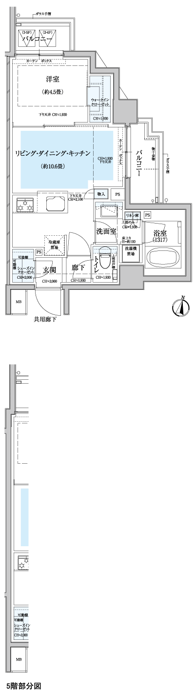 Floor: 1LDK + WIC + SIC, the occupied area: 40.45 sq m