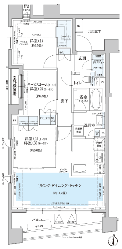 Floor: 2LDK + S + WIC + SIC ・ 3LDK + WIC + SIC, the occupied area: 68.11 sq m
