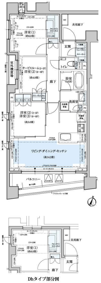 Floor: 3LDK + WIC + SIC, the occupied area: 68.11 sq m