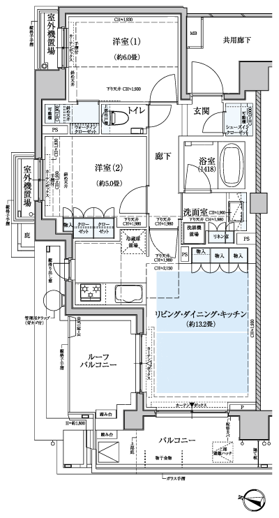 Floor: 2LDK + WIC + SIC, the occupied area: 58.97 sq m