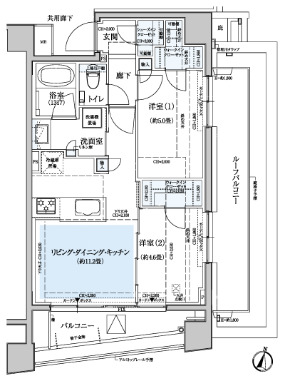 Floor: 2LDK + 2WIC + SIC, the occupied area: 51.73 sq m