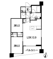 Floor: 2LDK + 2WIC + SIC, the occupied area: 56.32 sq m