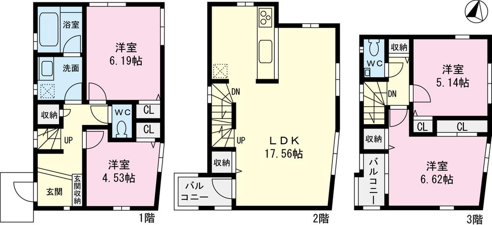 Floor plan. (B Building), Price 50,800,000 yen, 4LDK, Land area 73.2 sq m , Building area 92.31 sq m