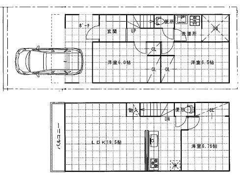 Building plan example (floor plan). Building plan example 15 million yen, Building area 97.20 sq m