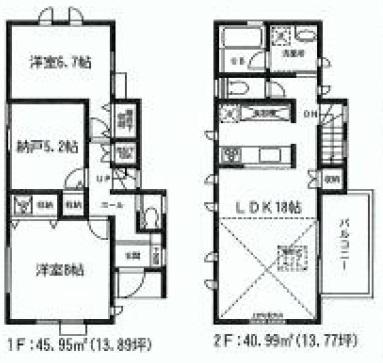 Floor plan. (C Building), Price 62,800,000 yen, 3LDK, Land area 103.98 sq m , Building area 86.94 sq m