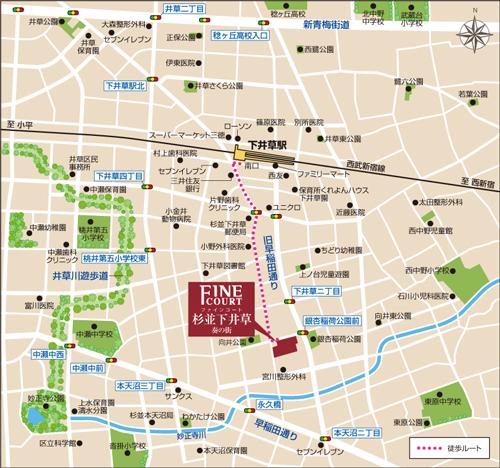 Local guide map. Convenient facilities close to the life, such as in front of the station Seiyu and residents office. "Ogikubo" large-scale shopping facilities are also enriched in the station and "Asagaya" station (local guide map)