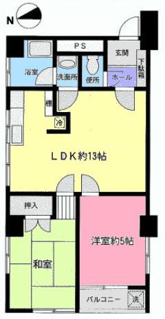 Floor plan. 2LDK, Price 23.8 million yen, Occupied area 55.62 sq m , Balcony area 2.43 sq m