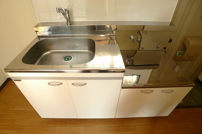 Kitchen. Two-burner gas stove will be installed! 