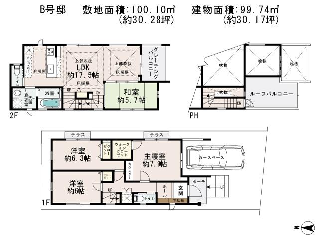 Floor plan. 69,800,000 yen, 4LDK, Land area 100.1 sq m , Building area 99.74 sq m
