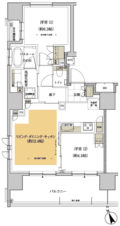 Floor: 2LDK, occupied area: 54.75 sq m, Price: 53,100,000 yen ・ 55 million yen, currently on sale