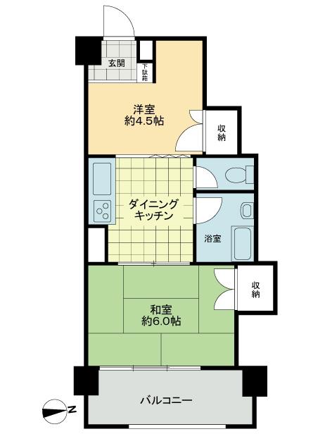 Floor plan. 2DK, Price 11.8 million yen, Occupied area 35.53 sq m , Balcony area 6.23 sq m