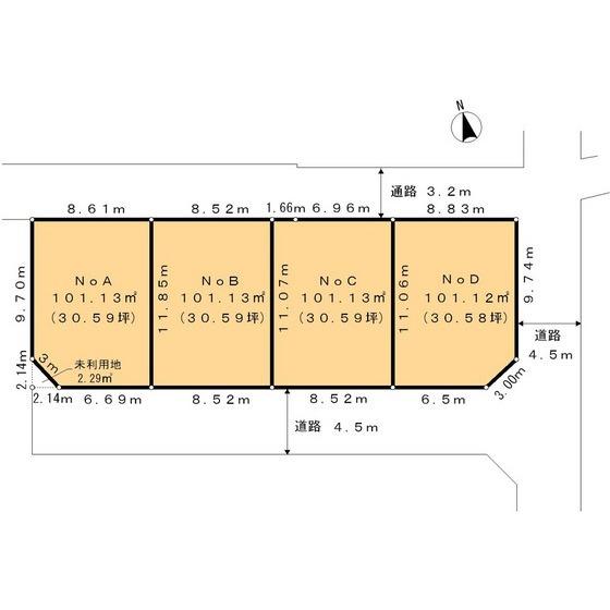 Compartment figure. Land price 46,400,000 yen, Land area 101.13 sq m