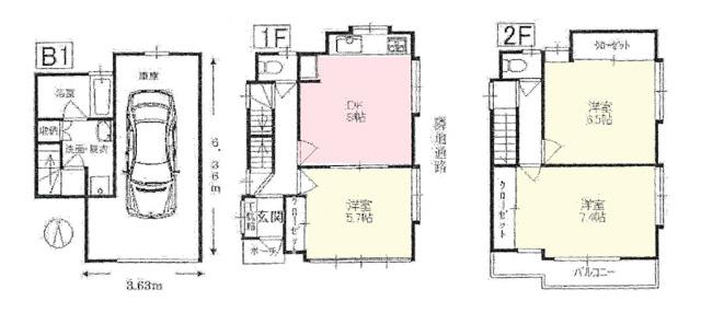 Floor plan. 48 million yen, 3DK, Land area 59.74 sq m , Building area 96.47 sq m