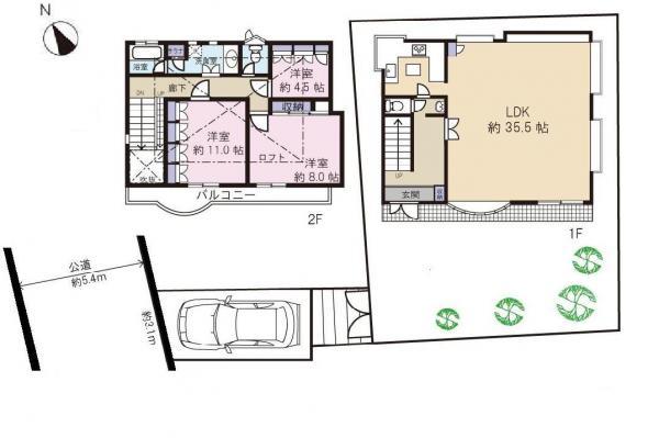 Floor plan. 108 million yen, 3LDK, Land area 182.05 sq m , Building area 126.72 sq m