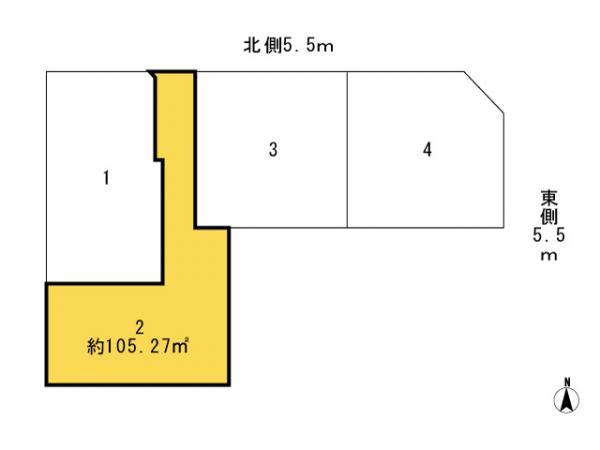 Compartment figure. Land price 43,800,000 yen, Land area 105.27 sq m