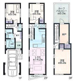 Building plan example (floor plan). Building plan example Building price 15 million yen, Building area  98.63 sq m
