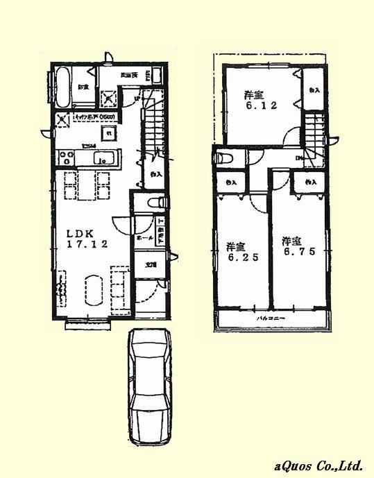 Floor plan. (1 Building), Price 63,800,000 yen, 3LDK, Land area 92.8 sq m , Building area 85.39 sq m