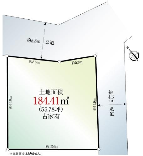 Compartment figure. Land price 89,500,000 yen, Land area 184.41 sq m