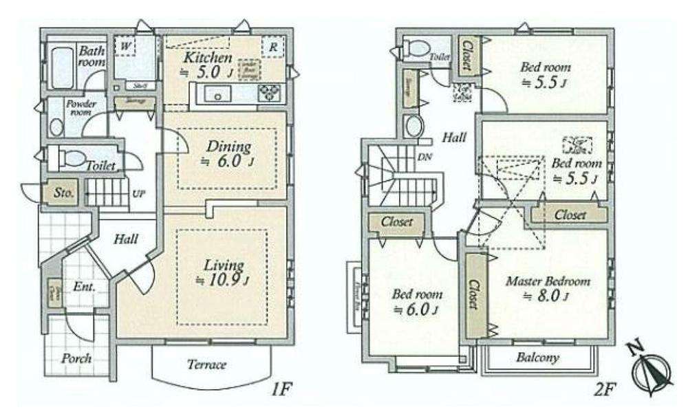 Floor plan. 64,800,000 yen, 3LDK, Land area 131.26 sq m , Building area 118.99 sq m