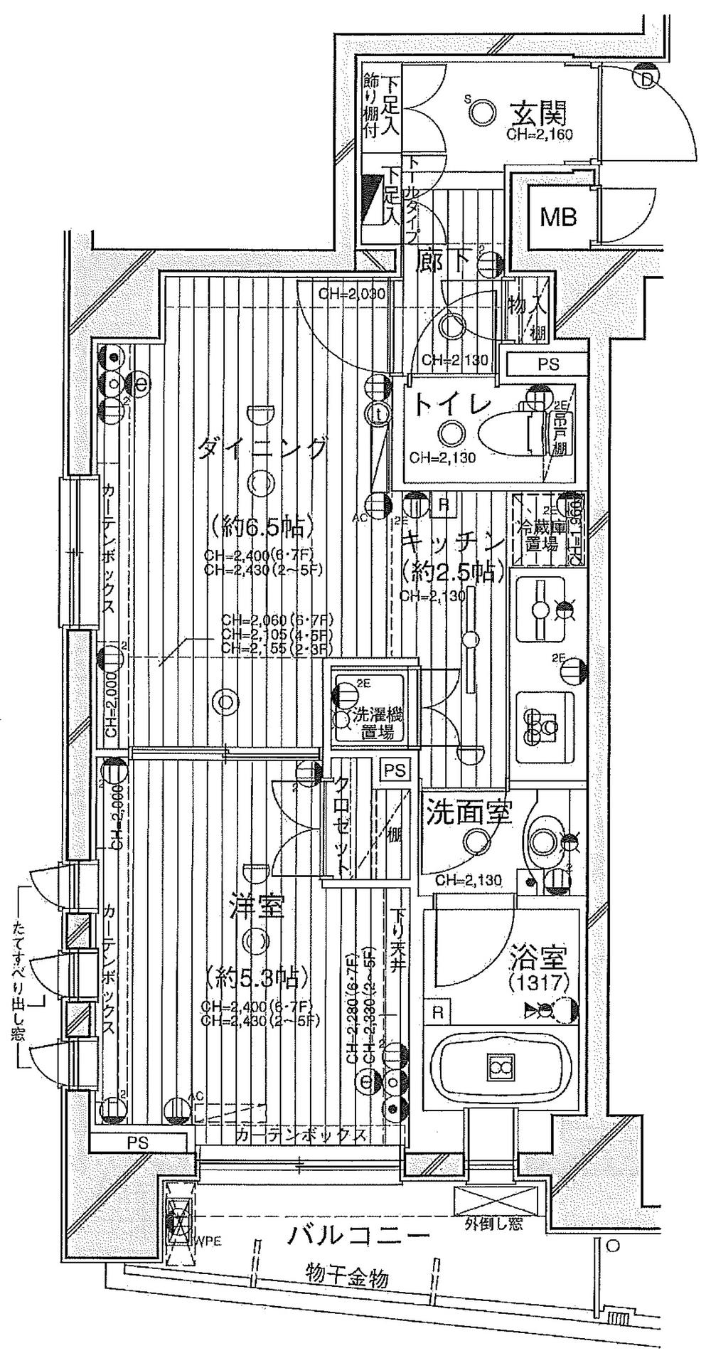 Floor plan. 1DK, Price 21.5 million yen, Occupied area 36.57 sq m , Balcony area 4.89 sq m