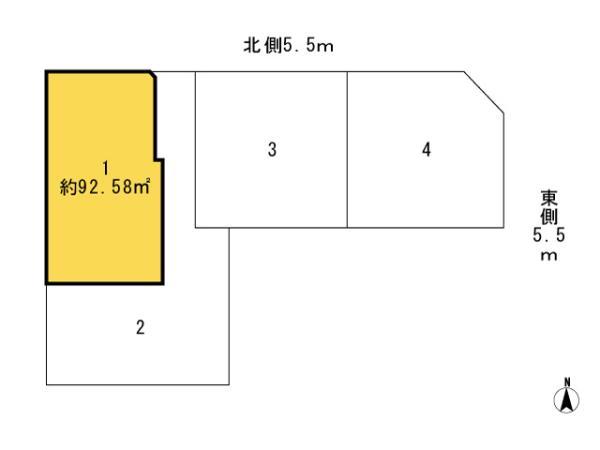 Compartment figure. Land price 43 million yen, Land area 92.58 sq m