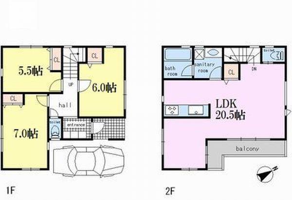 Other. 3 square meters of land is a reference building plan in the case of Masutsubo.  [Building reference Plan: Floor / 3LDK, Total floor area / 89.42