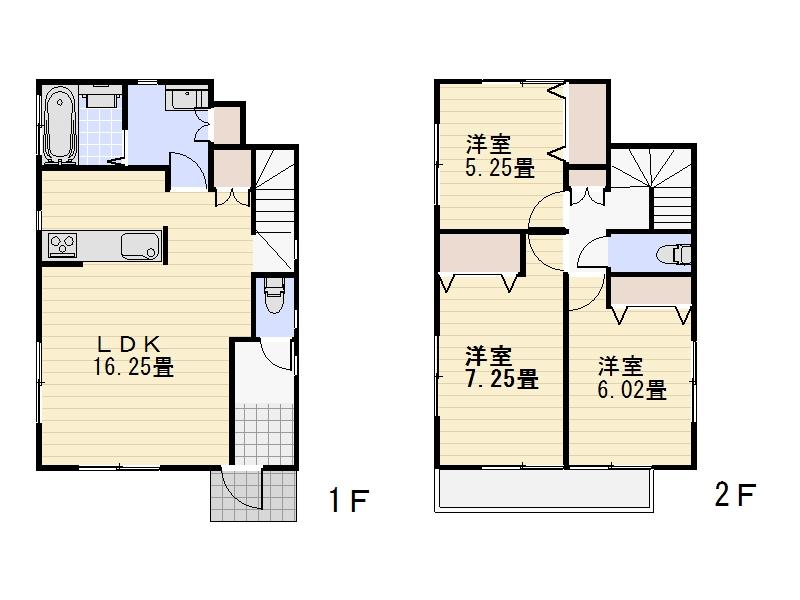 Floor plan. (A Building), Price 62,800,000 yen, 3LDK, Land area 104.95 sq m , Building area 83.2 sq m