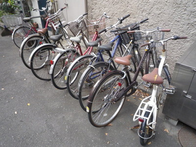 Entrance. Place for storing bicycles