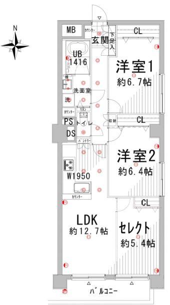 Floor plan. 3LDK, Price 39,700,000 yen, Occupied area 73.11 sq m , Balcony area 6.77 sq m 3LDK and 2LDK of plan you can select free