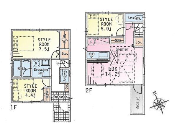 Floor plan. (3), Price 53,800,000 yen, 3LDK, Land area 71.42 sq m , Building area 74.52 sq m