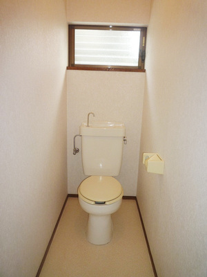 Toilet. Water around the window gives a bright and clean impression! 