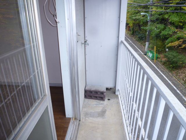 Balcony. Outdoor washing machine Storage