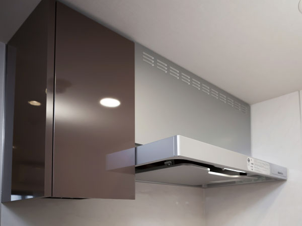 Kitchen.  [Filter-less range hood] Such as the large filter of dirt off of the burden, It adopted a filter-less range hood to reduce the time and effort of cleaning.