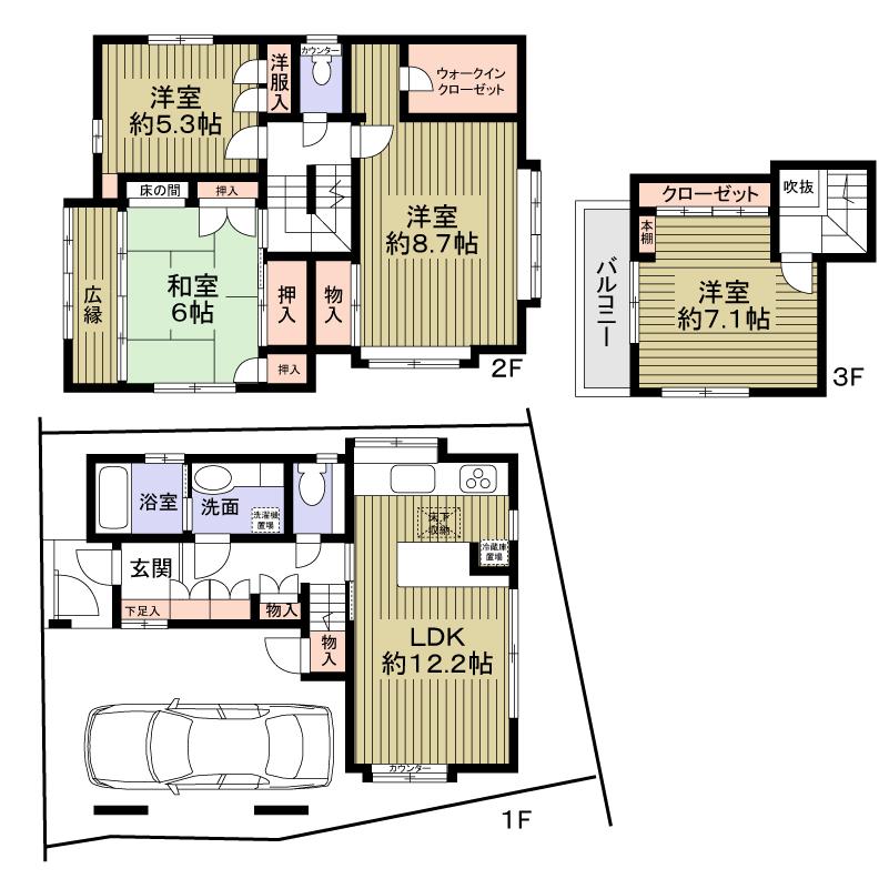 Floor plan. 46,800,000 yen, 4LDK, Land area 83.97 sq m , Building area 81.89 sq m