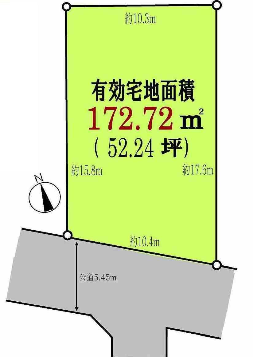 Compartment figure. Land price 105 million yen, Land area 172.72 sq m