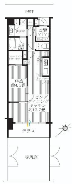 Floor plan. 1LDK, Price 31,800,000 yen, Occupied area 42.78 sq m