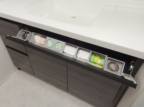 Bathing-wash room.  [Smart pocket] At the bottom of the counter, Installed and out easily pocket storage. This is useful, such as to accommodate small items.