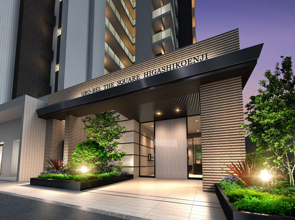 Shared facilities.  [Entrance gate to draw the stately elegance] Floor tile controversial modern elegance, Stylish gates that clarity and wood of the glass is in harmony, You story of fine living that starts here. (Entrance Rendering)