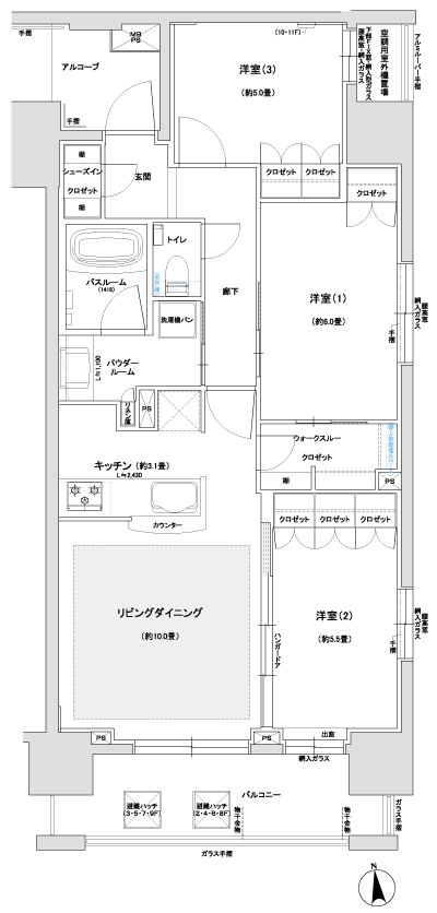 Floor: 3LDK + WTC + SIC, the occupied area: 70.46 sq m, Price: 57,900,000 yen, now on sale