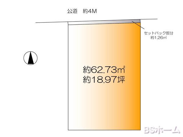 Compartment figure. Land price 42,800,000 yen, Land area 62.73 sq m