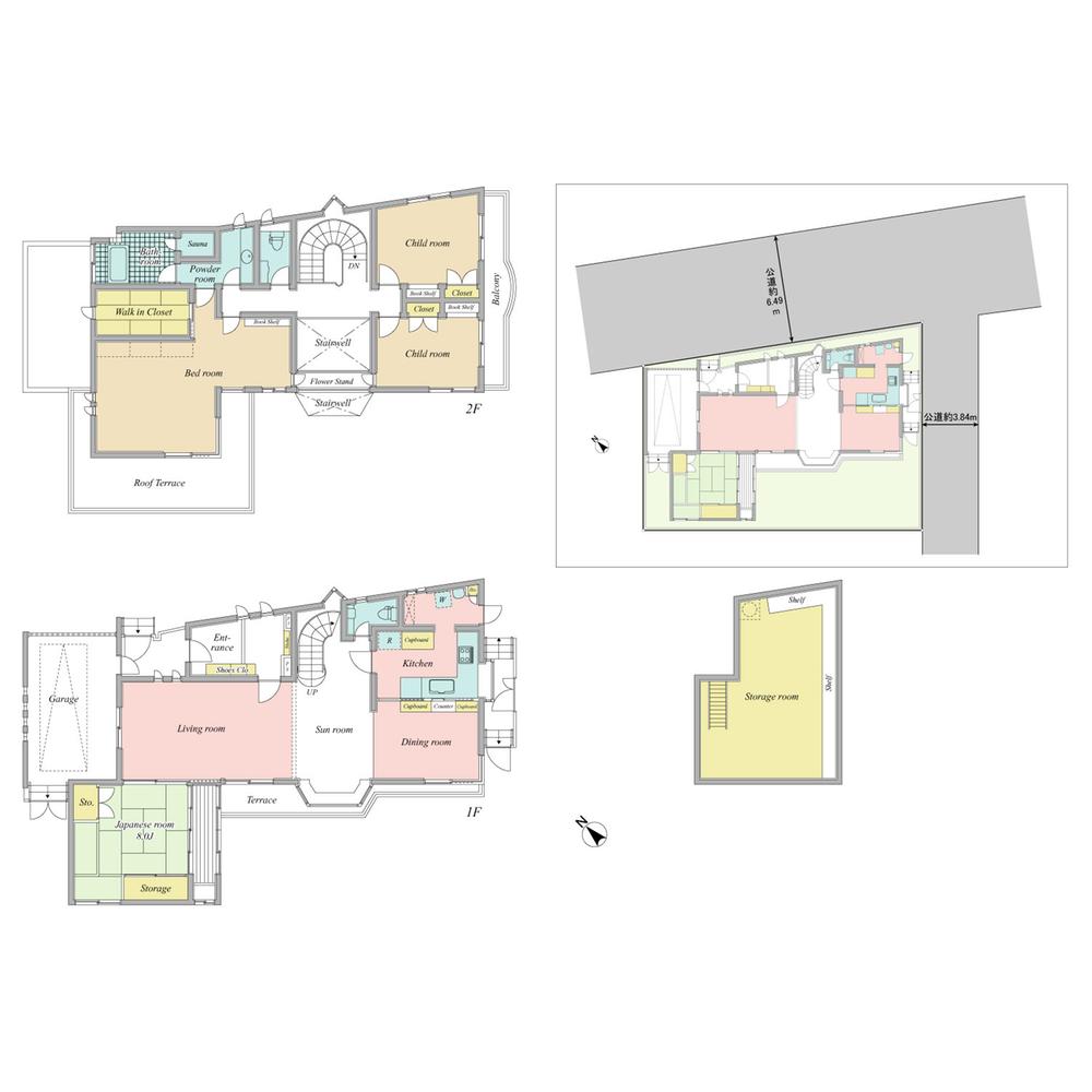 Floor plan. 138 million yen, 4LDK + S (storeroom), Land area 221.49 sq m , Building area 245.22 sq m