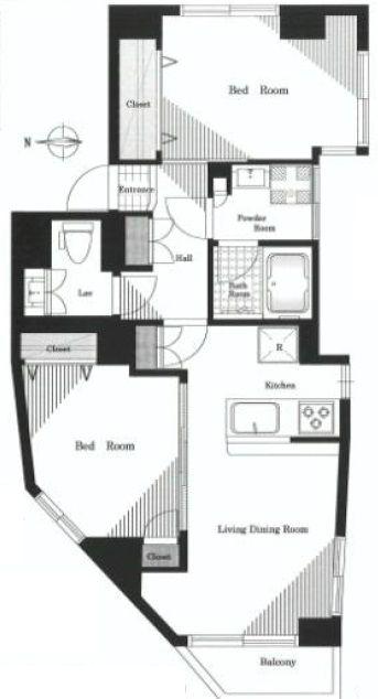 Floor plan. 2LDK, Price 21,800,000 yen, Occupied area 49.13 sq m , Balcony area 3.37 sq m